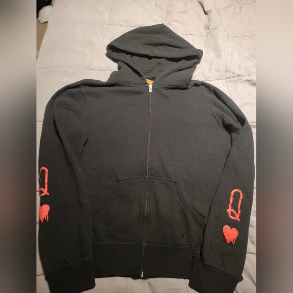 VINTAGE Skull Queen Hoodie Sz L - Picture 2 of 4